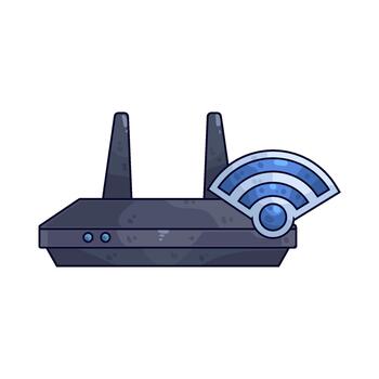 ilustración de un inalámbrico enrutador con Wifi símbolo vector