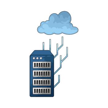 Cloud Computing and Server Rack Illustration vector