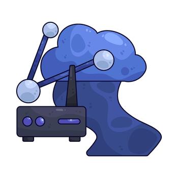 enrutador con nube red ilustración vector