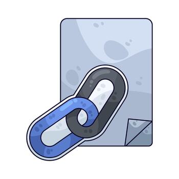 ilustración de papel documento con cadena enlace vector