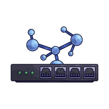 red cubo con conexión vector