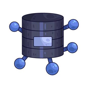 ilustración de un base de datos con conexión vector