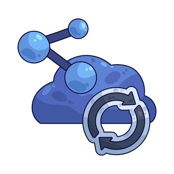 nube informática sincronizar ilustración vector