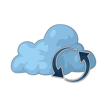 nube informática con flecha ilustración vector