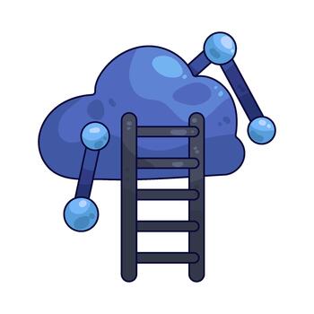 nube informática escalera vector