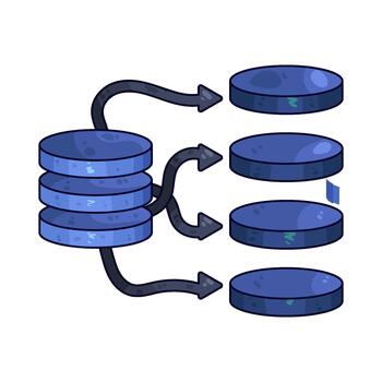 base de datos distribución ilustración vector