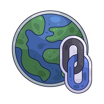 globo con cadena Enlaces ilustración vector