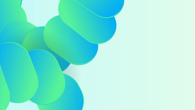 Abstract 3D capsule shapes background with blue and green gradients vector