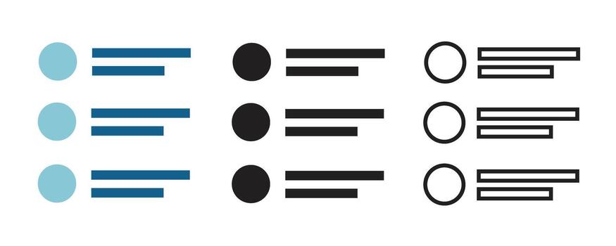 Business List and Management Icon Set in Flat, Solid, and Outline Style for Corporate Data and Organization Concept vector