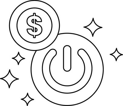A dollar sign and a button with a dollar sign on it vector