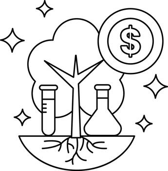 A tree with a dollar sign on top of it vector