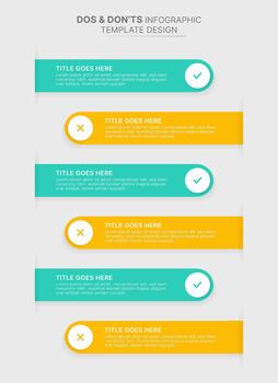 Dos and Don'ts Comparison List Infographic Template Design vector