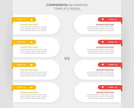 Dos and Donts Comparison Infographic Template Design with 4 Options vector