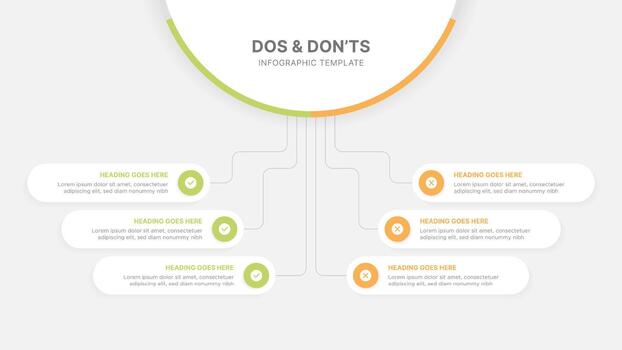 Dos and Don'ts Comparison Infographic Template vector