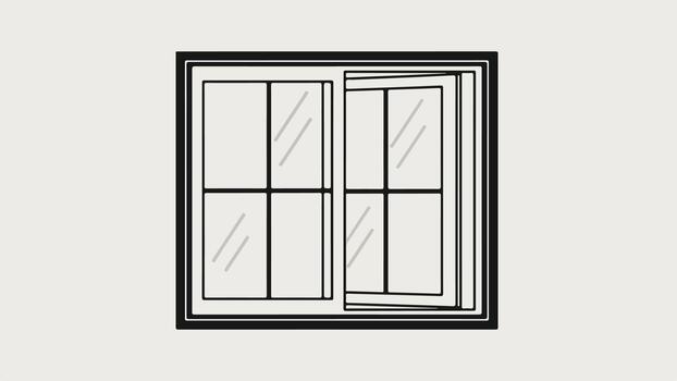 ilustración de un moderno abierto y cerrado ventana marco vector