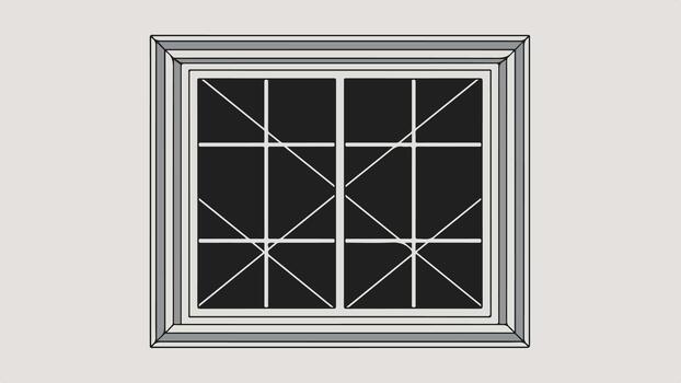 minimalista cuadrado ventana marco con resumen negro vaso vector