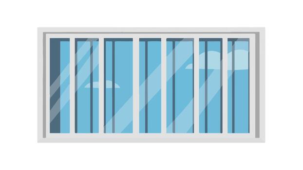 Minimalist Window View with Blue Sky and Soft Clouds vector