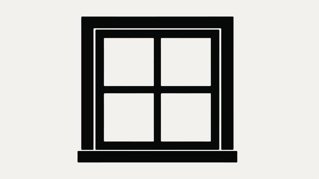 sencillo ventana marco contorno con cuatro paneles y umbral vector