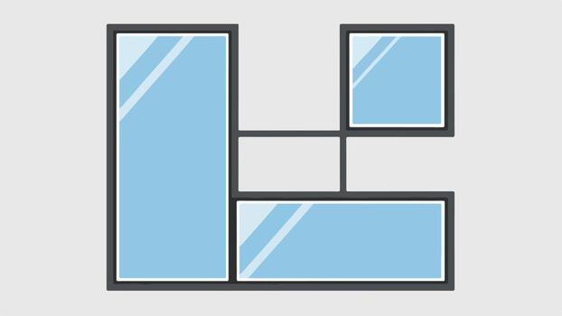 Modern Window Architectural Style with Multiple Panes vector