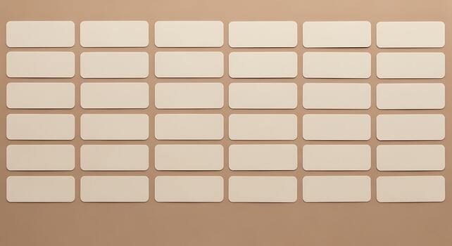 Blank Customizable Rectangular Labels Arranged in Grid Top View photo