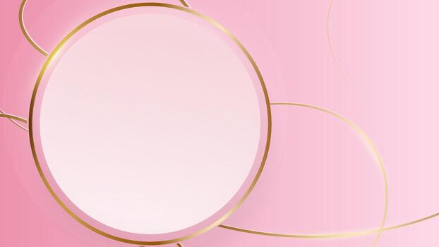 Pink and Gold Abstract Background Elegant Circular Frame Design vector