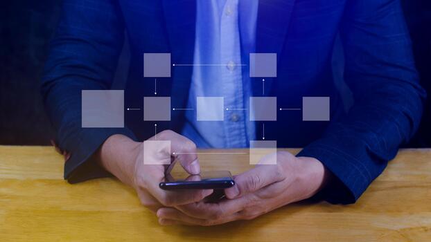 negocio proceso y datos administración organigrama, diseño flujo de trabajo automatización con diagramas de flujo, modelo trabajo estructura digital, mapa mental o organigrama foto