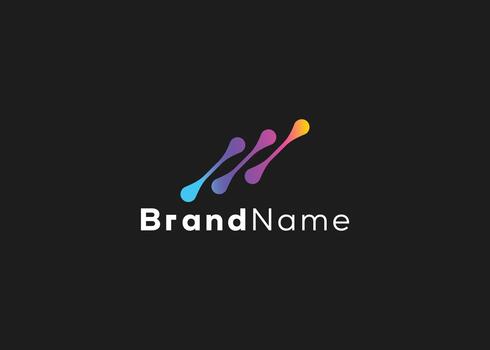 Abstract gradient logo design with interconnected shapes for modern business identity vector