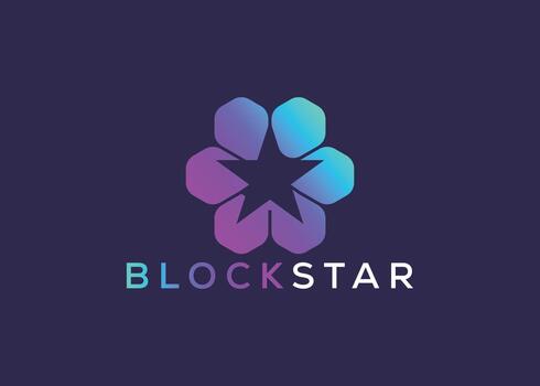 Abstract star logo with gradient blocks for modern business identity vector