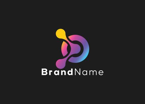 Abstract gradient logo design with connected dots and lines for modern business vector