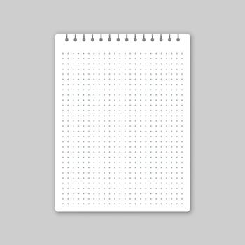 Realistic dotted notebooks mockup icon in flat style. Paper notebook with dots illustration on isolated background. Booklet sign business concept. vector