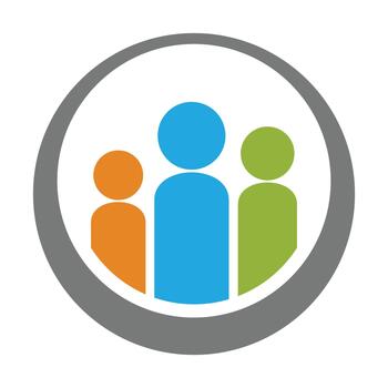 people inside circle logo vector