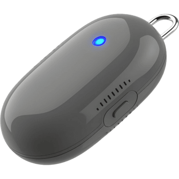 compatto grigio Bluetooth dispositivo con indicatore leggero e portachiavi attaccamento png