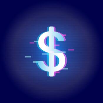 Digital Wallet Glitch Background Fintech Technology vector