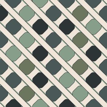 Morrice Lattice Geometric Pattern with Green, Black, and Cream Color Scheme vector