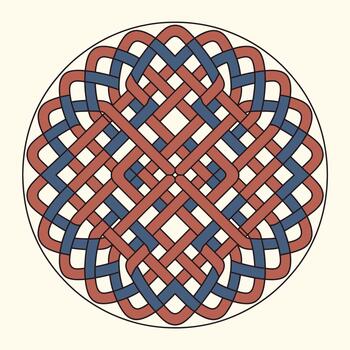 Morrice Lattice Circular Pattern with Interwoven Strands vector