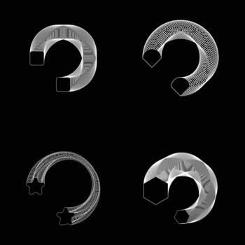 resumen geométrico curvo formas con estructura metálica efecto vector