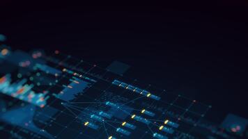 3d framställa abstrakt finansiell data analys bakgrund. digital diagram, grafer, tal, binär koda för företag investering, stor data, teknologi. perfekt för presentationer, rörelse grafik video