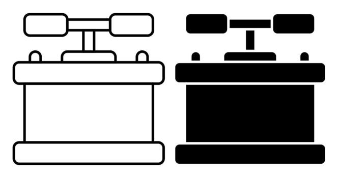 linear icon. Box with handles for detonating dynamite charge vector