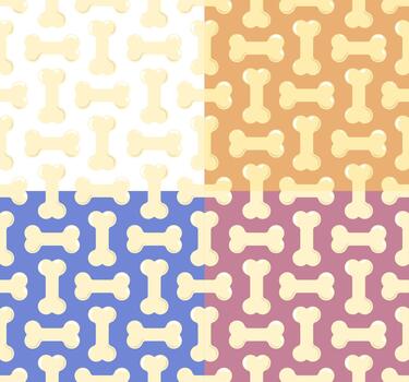 conjunto de sin costura patrones con dibujos animados huesos para perro vector