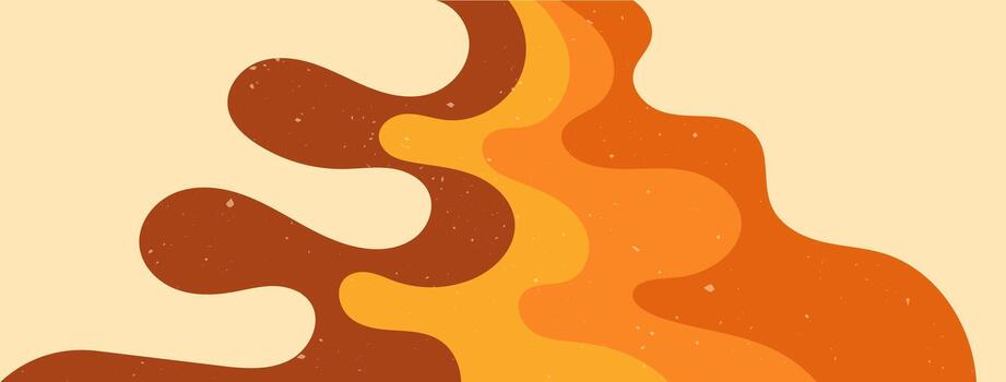 Groovy warm color waves with texture. vector