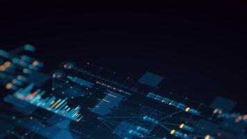 3d rendere digitale finanziario dati analisi sfondo. attività commerciale investimento crescita, globale Rete tecnologia, astratto dati visualizzazione. Perfetto fondale per aziendale, tecnologia, finanza presentazioni. video