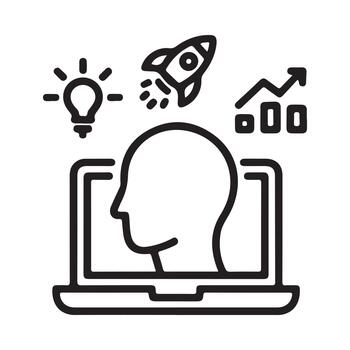 Concept of innovation and growth driven by technology and ideas vector