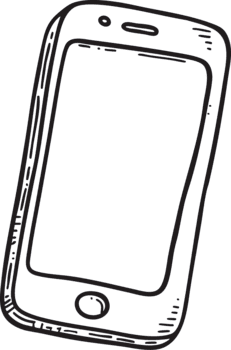 Sketchy Handdrawn Simple Cellphone Device Mockup Icon for UI UX png