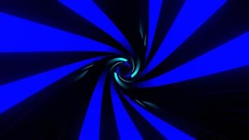 Blau und cyan rotierend Licht im dreieckig Tunnel Hintergrund vj Schleife im 4k video