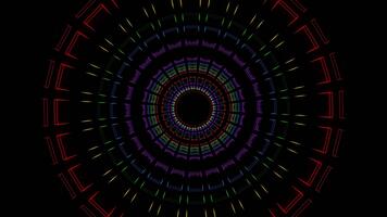 multicolor neón cuadrado elementos túnel antecedentes vj lazo en 4k video