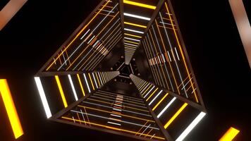 blanco y naranja neón ciber triangular túnel antecedentes vj lazo en 4k video
