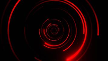 Red Neon Circles in Mirror Tunnel Background VJ Loop in 4K video