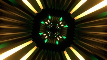 turquesa y amarillo neones marcha atrás movimiento túnel antecedentes vj lazo en 4k video
