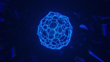 blu reattivo Audio Visualizzatore con raggiante astratto Linee. 4k video