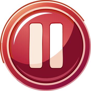 rojo lustroso medios de comunicación jugador pausa botón para usuario interfaces y aplicaciones vector